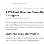 How to Make Your Followers Laugh: The Best Clown Captions for Instagram by Gauth